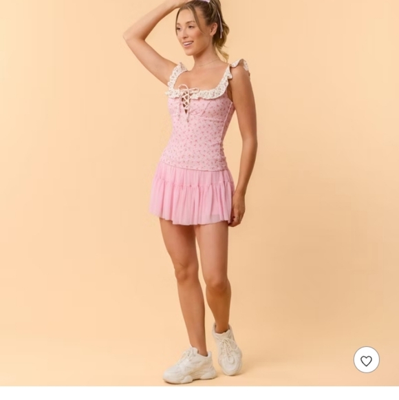 Blogilates Ruffle Lace Up Tank Top - - Picture 5 of 6